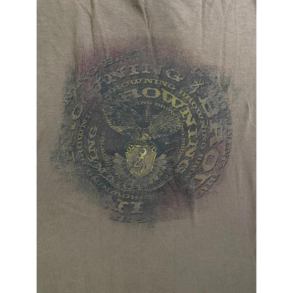 Browning 🦌 Men’s Short-Sleeved T-shirt Size XL 👕- Buckmark Logo on Brown Shirt